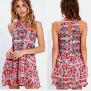 Lulu's Boho Print Sleeveless Swing Mini Dress R-20